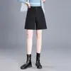 Shorts de lana para mujer, nuevo estilo otoño/invierno 2026, de cintura alta, línea A, pierna ancha, adelgazantes, versátiles, pantalones bootcut de lana, ropa exterior casual