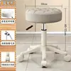Taburete de Salón de Belleza con Ruedas, Giratorio y de Altura Ajustable, Taburete Redondo para Maquillaje y Vestir, Peluquería, Salón de Uñas, Taburete de Barbería, Silla de Trabajo Grande