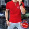 Camiseta fina e elegante da moda masculina, de algodão mercerizado, gola redonda, manga curta, primavera e verão, nova indústria pesada, letras