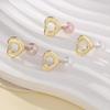 Borracho ~ Pendientes de botón de perlas elegantes y encantadores franceses simples de alta calidad Perla Rosa Champaña Perla Blanca pendientes clásicos elegantes