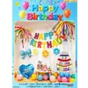 Traje de baño Celebridad de Internet Escena de Fiesta de Cumpleaños Diseño traje Oso Feliz Cumpleaños Banner de Globos Vestir Atmósfera Vida
