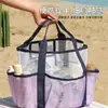 Bolsa de Playa Transfronteriza de Gran Capacidad, Neceser Portátil, Bolsa de Almacenamiento de Viaje para Fitness con Doble Capa y Compartimentos de Malla, para Natación