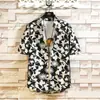 Camisa Masculina Floral Multicolor Tendência Primavera/Verão 2025 Camisa Masculina de Manga Curta Top Casual Coreano 22 Cores