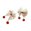 Pinza para el pelo de encaje con lazo para otoño e invierno nuevo para niños, bola de pelo para bebé, accesorios lindos para niña, accesorios