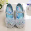 Zapatos de Princesa de Dibujos Animados para Niñas Verano 2025 Nuevos Zapatos de Cuero de Suela Suave para Niños Zapatos de Lentejuelas y Cristales para Niñas Pequeñas para Actuaciones