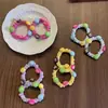 Lazos de Pelo Divertidos y Coloridos con Forma de Intestino de M&M Lindas Gomas para el Pelo Infantiles Ins Caricatura Versátiles Lazos para Moños de Niña Pequeña