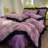 Nuevo juego de ropa de cama acolchado de cuatro piezas estilo coreano de terciopelo de leche 2026