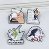 Insignias Divertidas de Animales de Dibujos Animados Rana Divertida Montando un Ganso Cachorro Trabajo Accesorios Lindos Broche Directo del Fabricante