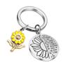 Girasol Yo Soy la Tormenta Llavero Inspirador Llavero de Amistad para Compañeros de Clase Pareja