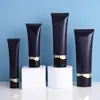 Tubo de plástico para cuidado de la piel de 100 ml, negro, crema facial de alta gama, limpiador, loción corporal, crema de manos, empaque para cuidado de la piel, suave