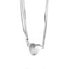 Collar Magnético de Succión Plata de Ley s925 Cepillado Amor Cadena de Hueso de Serpiente Multicadena para Mujer Hebilla de Succión Estilo Lujo Ligero Cadena de Clavícula Personalidad Brillante