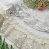 Chifón de Capa Simple y Doble Arrugado Suave Plisado Encaje DIY Ropa para Mujer Puños Cuello Accesorios Ribete de Encaje