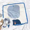 Bufanda pequeña multifuncional de Corea del Sur, pañuelo cuadrado pequeño con pintura al óleo original, bufanda pequeña versátil decorativa para primavera y otoño, diadema para el cabello que reduce la edad, pañuelo para la cabeza