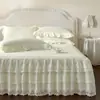 Saia de cama de peça única saia de cama de renda solteiro e casal 1.5/1.8 cobre-leito protetor de colchão roupa de cama presente atacado