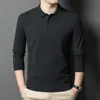 Encontraremos novamente Outono Inverno novo estilo gola lapela manga longa masculina malha PÓLO cor sólida meia-idade espessado quente camada base suéter lã