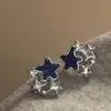 Brincos de estrela cravejados de diamantes estilo coreano: um design minimalista e versátil, exalando uma estética única e refinada, oferecendo um toque de luxo discreto e sofisticação