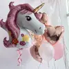 Decoración de Cumpleaños Infantil Globo Globo de Unicornio Escena de Fiesta para Niñas Diseño Globo de Película de Aluminio de Unicornio Grande