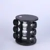 Estante Redondo para Especias de Mesa Transfronterizo Almacenamiento de Especias de Plástico Contenedor Botella de Condimento Tarro de Vidrio para Especias de Barbacoa