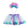 Faldas para Niñas Estilo Europeo y Americano de Primavera y Otoño, Faldas Tutú de Malla para Bebés, Faldas Largas con Mucho Vuelo para Niños, Nuevo Estilo Plisado