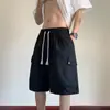 Nuevos pantalones cortos de trabajo multibolsillos de verano para hombre, pantalones casuales deportivos rectos holgados de longitud media, pantalones de montar de talla grande