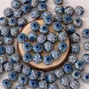 Cuentas de Madera Grabadas con Patrón Mixto Multicolor Impresión de Rayas Tablero de Ajedrez Cuentas Redondas de Madera Natural Joyería Hecha a Mano Materiales Creativos para Bisutería DIY