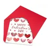 Juego de Sobres para Tarjetas de Felicitación de Amor del Día de San Valentín con Decoración de Patrón de Corazón Rosa, Tarjeta de Regalo de Bendición Romántica para Fiestas, Pedido Mínimo de 10 Juegos