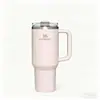 Taza de Coche Transfronteriza, Gran Capacidad, Taza Térmica con Asa, Taza de Acero Inoxidable con Tapa y Popote, Diseño Simple para Exportación, Taza de Hielo para Coche