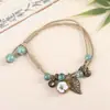 Pulseira de Cerâmica Estilo Étnico Jingdezhen, Ornamentos de Flor de Pedra Tecidos à Mão, Item Popular de Vendedor de Rua