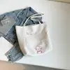Bolso de Lona Rayado Bolso de Hombro para Mujer Nuevo Estilo Coreano Versátil Bolso Tote de Gran Capacidad Bolso para Estudiante y Viajero Bolso de Hombro