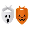 Baberos y bandanas para mascotas de Halloween al por mayor transfronterizos con diseños de fantasmas y calabazas para perros y gatos