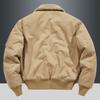 Abrigo de lana de cordero acolchado de algodón para hombre, forrado de vellón, grueso, holgado, talla grande, abrigo acolchado de algodón para hombre, solapa, piloto, chaqueta para hombre 8208