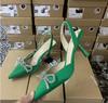 2022 primavera e verão novos sapatos femininos azul strass borboleta Dew salto alto sapatos Muller bico fino sandálias tira traseira para mulheres