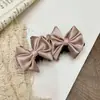 Ligero Día de Primavera~Pinza de Plátano con Lazo de Satén Estilo Coreano Simple Temperamento Versátil Pinza de Garra para Cola de Caballo Alta Moño de Cabello Accesorios para el Cabello