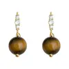 Pendientes de Ojo de Tigre Estilo Maillard Otoño e Invierno Moda de Lujo Ligero Pendientes de Circonita para el Trabajo Pendientes de Temperamento de Gama Alta Venta al por Mayor