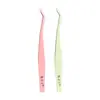 Pinzas Antiadherentes Fish Xiaoya para Extensiones de Pestañas, Herramientas para Pestañas Postizas, Pinza de Pluma Dorada, Pinzas Antiadherentes con Recubrimiento Antiadherente Fáciles de Usar para Principiantes