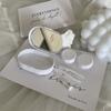 Cor Creme com Espelho ~ Ins Simples Caixa para Lentes de Contato Caixa Acompanhante Caixa para Lentes de Contato Portátil Kj286
