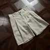 Estilo Old Money Shorts de Algodón y Lino para Hombre Verano Delgados Ligeros Estilo Maduro Sensación de Alta Gama Pantalones de Cinco Puntos de Longitud Media Sueltos Casuales Pantalones de Traje