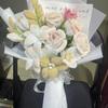 Papel de Regalo Terminado con Lirios para Ramo Casero, Tejido de Regalo de Cumpleaños, Material de Regalo para Novia, Empaque de Ramo de Boda