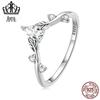 Evelor Original Sterling Silver s925 Fine Ring Leaves Zircon Small Ring Fashion Jewelry BSR308