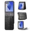 Funda de Teléfono Multifuncional con Ranura para Tarjeta Adecuada para Samsung Z Flip8 7/6/5/4/3 con Apertura Superior e Inferior para Pantalla Plegable Funda de Cuero