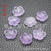 Jade Dongling 12mm Jade Dourado ametista flor de cinco pétalas chapéu de flor brincos DIY acessórios de joias feitos à mão