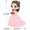 Ornamento para Assar Bolo de Aniversário Infantil Plástico Leve Branco Vestido de Noiva Sino Boneca Princesa Decoração de Bolo