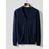 Cárdigan de Punto para Hombre de Comercio Exterior Negocios de Alta Gama Casual Cuello en V Color Sólido Suéter para Hombre Simple de Primavera y Otoño Ropa para Hombre