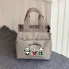 Lonchera de lona con diseño de dibujos animados y asa reforzada, una bolsa para el almuerzo simple y práctica para trabajadores de oficina y estudiantes de primaria para llevar sus comidas.