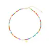 Colar Colorido de 26 Letras Estilo Boêmio Transfronteiriço da Amazon Design de Nicho Moderno e Personalizado Colar Ajustável