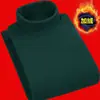 Camiseta de manga larga de moda con cuello alto parcial, forro polar por ambos lados, para otoño e invierno, para hombre, prenda interior de punto cálida y cómoda, al por mayor