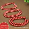 Colar de cinábrio natural com 108 contas, pulseira com vários círculos, ano de nascimento, colar de areia imperial, corrente de mãe