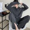 Suéter preguiçoso preguiçoso plus size cardigan split wide leg pants conjunto de duas peças outono e inverno novo terno de suéter de comércio exterior
