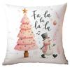 Amazon Natal Boneco de Neve Rosa Fronha de Travesseiro Curta de Pelúcia Capa de Almofada para Sofá Estampada com Carro Fronha de Travesseiro para Casa