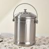 Cubeta de Reciclaje de Acero Inoxidable 304 para Cocina Almacenamiento Doméstico Cubeta de Desecho de Cocina Cubeta de Montón con Tapa Papelera de Desechos de Peladuras para Hotel